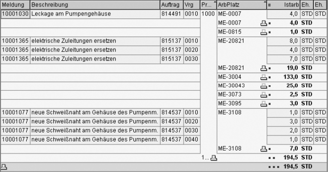 SAP Quick Viewer - SAP Instandhaltungscontrolling